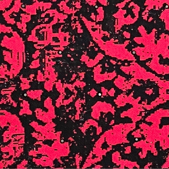 J Jill Damask Red Black Long Sleeve Sweater Petites S Rhinestones Christmas - Picture 7 of 11